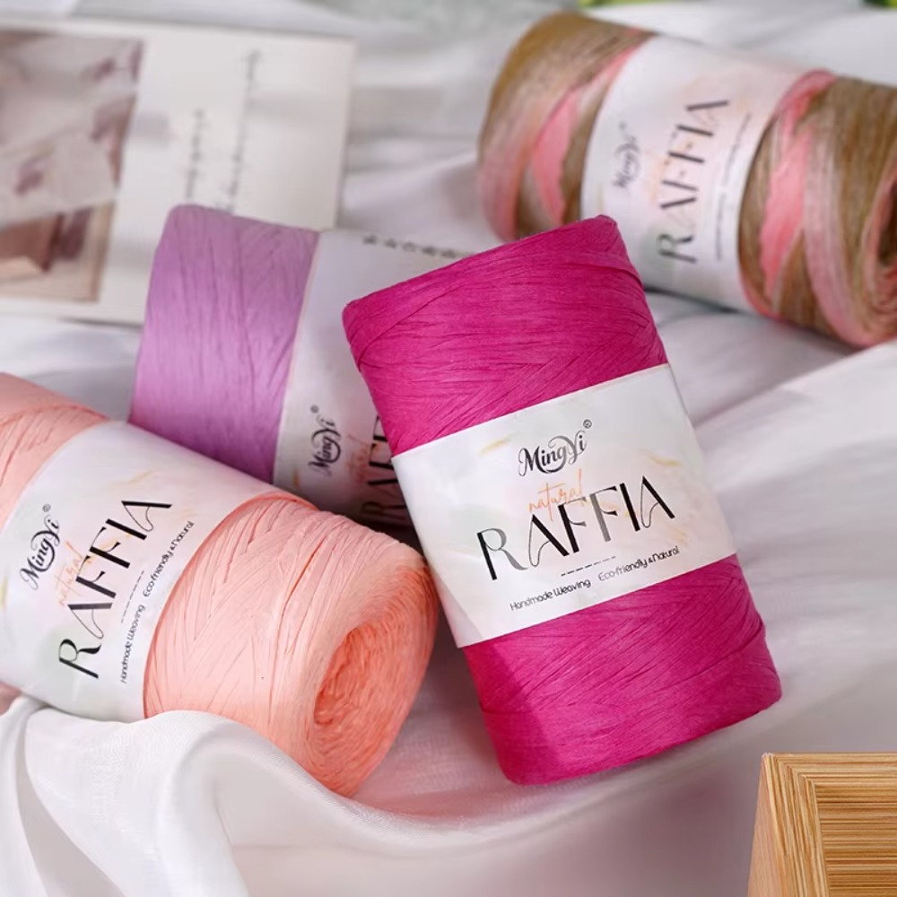DIY Multi-Colored Raffia Yarn  - مراجعة Crochet Bag Raffia وسعره