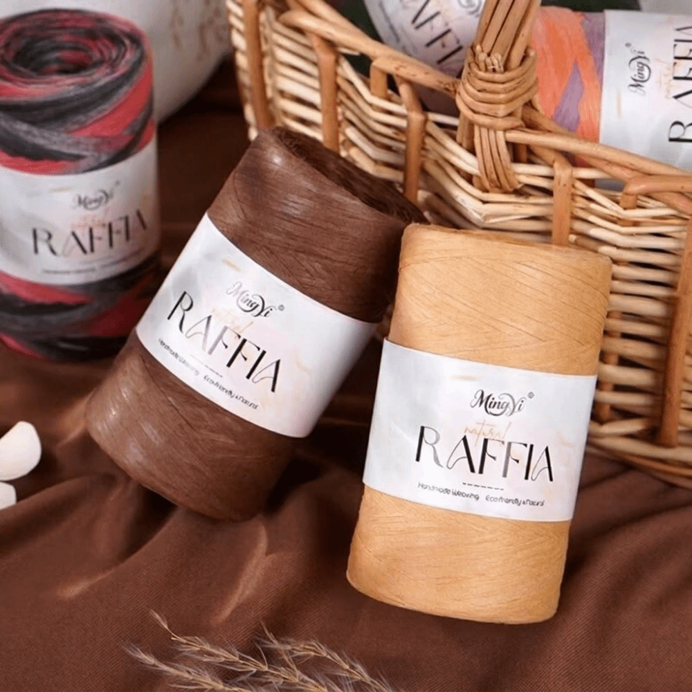 DIY Multi-Colored Raffia Yarn  - مراجعة Crochet Bag Raffia وسعره