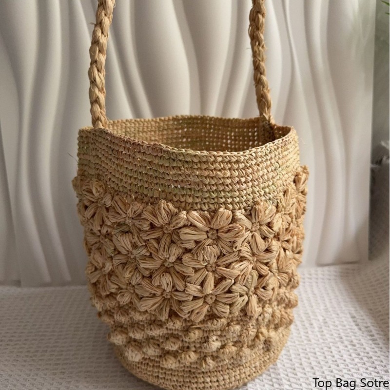 Women's Crochet Raffia Bucket  - مراجعة Crochet Bag Raffia وسعره