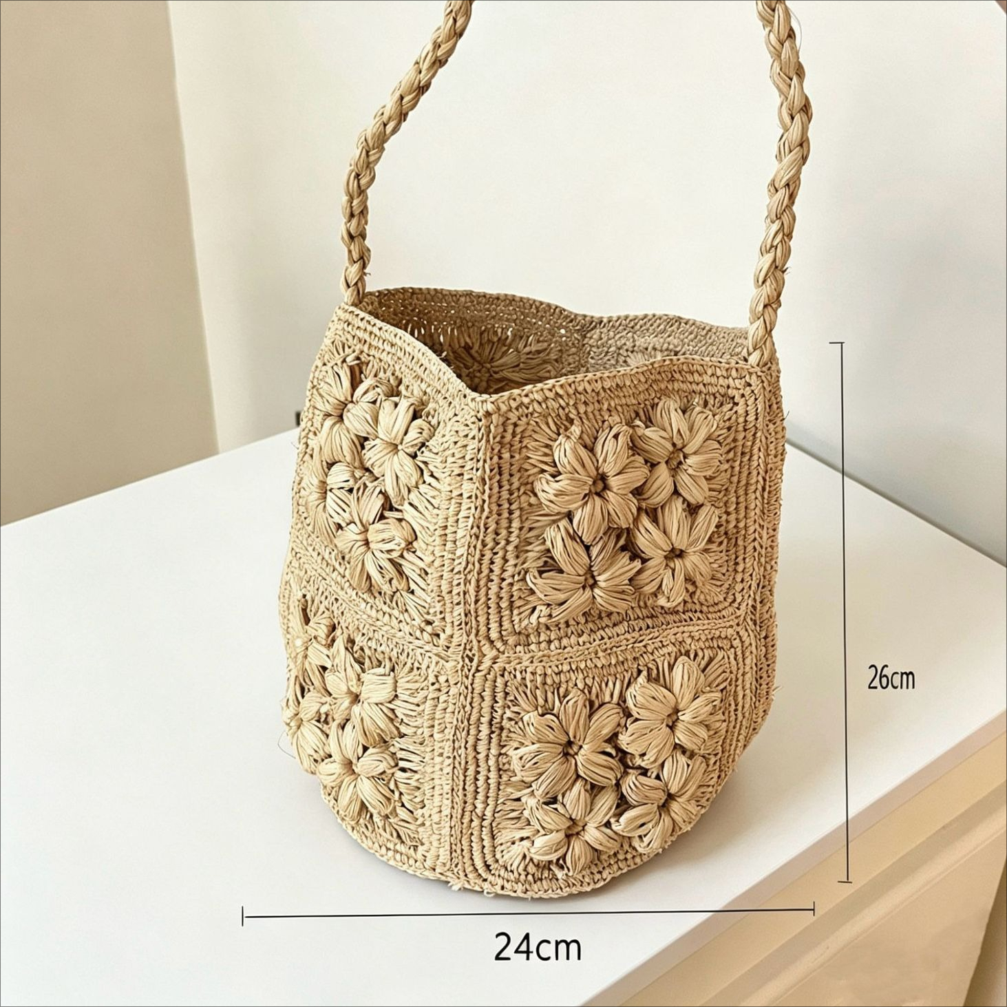 Women's Crochet Raffia Bucket  - مراجعة Crochet Bag Raffia وسعره
