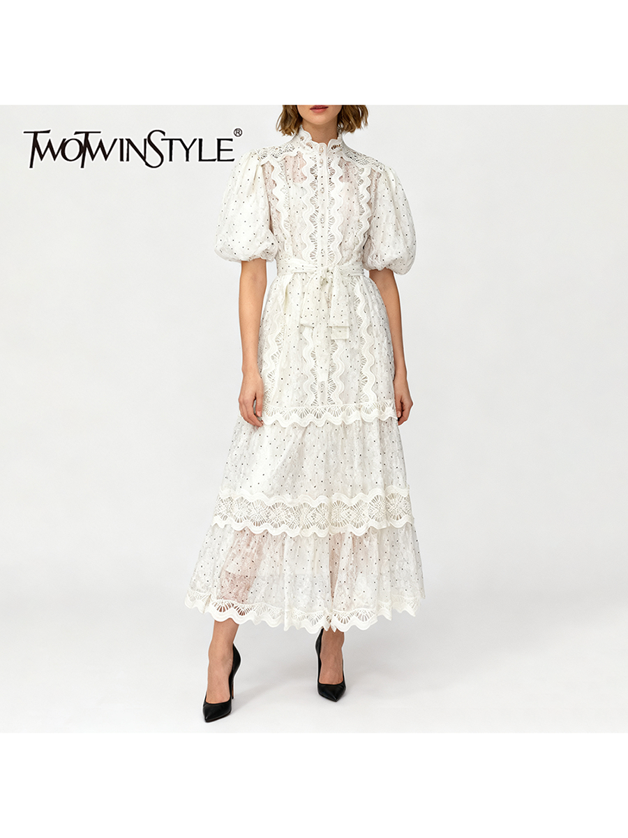 TWOTWINSTYLE Dot Print Sheer D - مراجعة Linen Dress Wrap وسعره