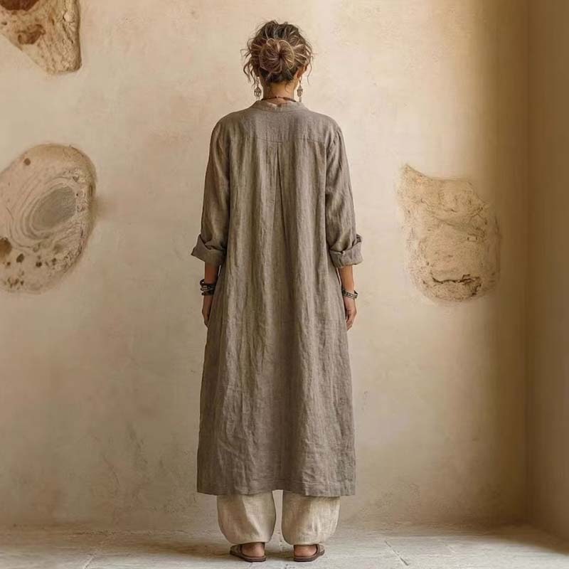 Vintage Print V Neck Sleeveles - مراجعة Linen Pant Wide وسعره