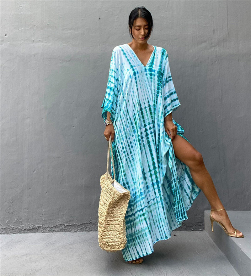 Plus Size Women Beachwear Long - مراجعة Cover Up Kaftan وسعره