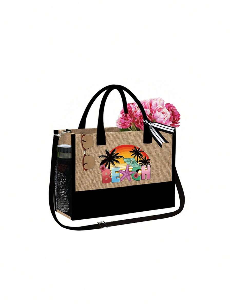 Beach Tote Bag Set With Sun Vi - مراجعة Tote Bag Beach وسعره