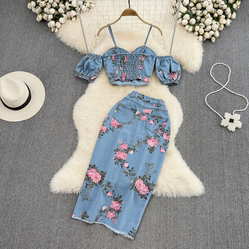 Fashion Floral Print Denim Ski - مراجعة Romper Floral Print وسعره