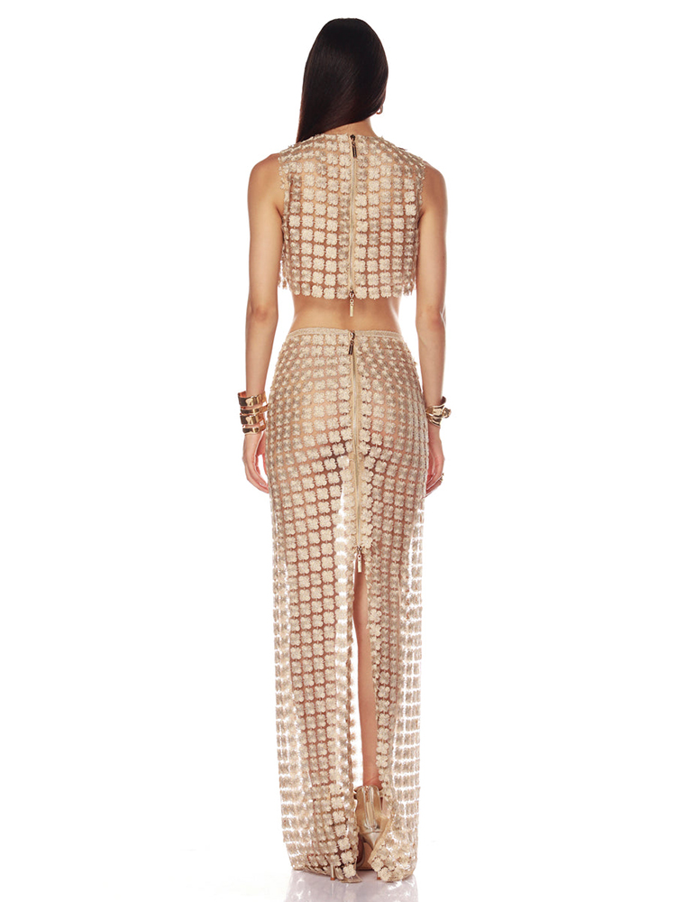 VC Stylish Beige Sleeveless Cr - مراجعة Crop Top Crochet وسعره