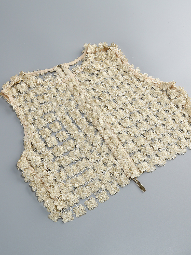 VC Stylish Beige Sleeveless Cr - مراجعة Crop Top Crochet وسعره