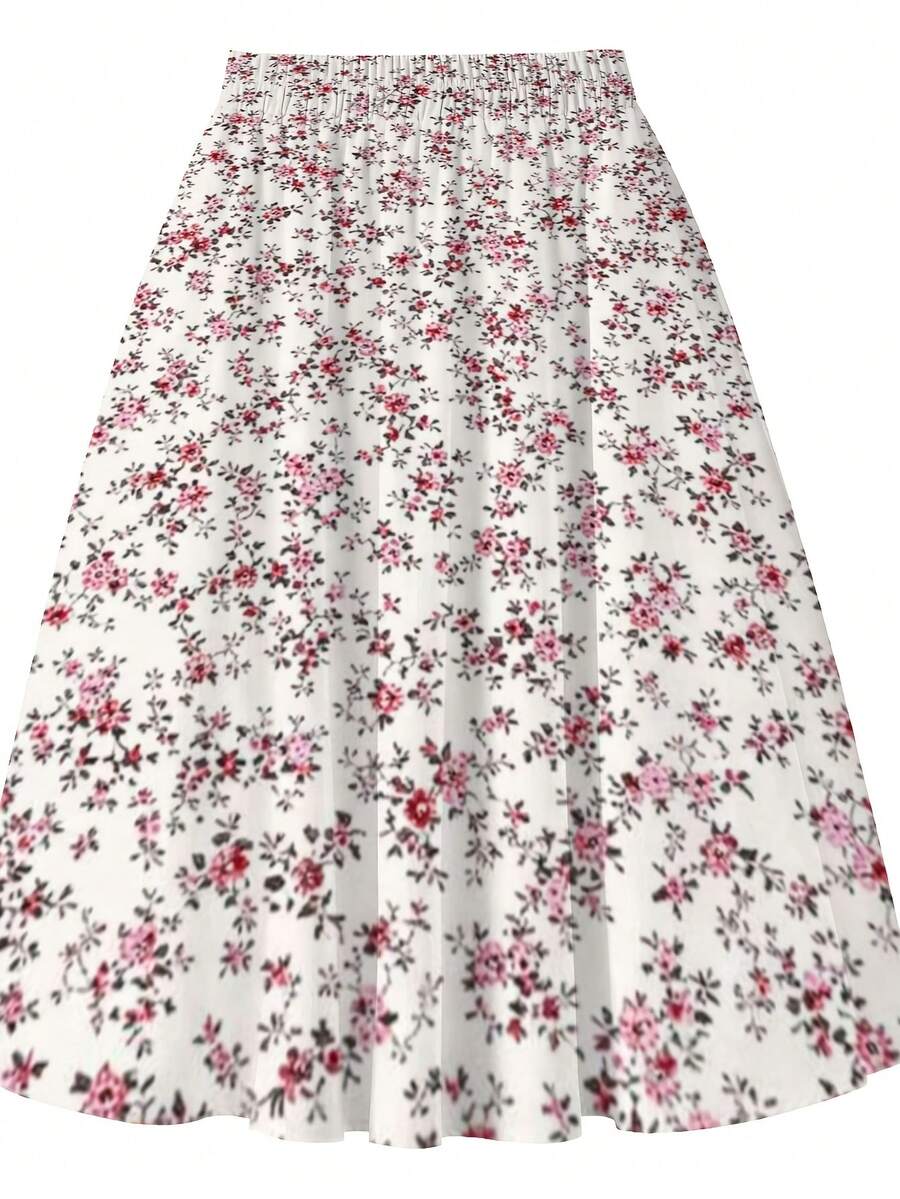 Oversized Floral Midi Skirt Pi - مراجعة Midi Skirt Floral وسعره