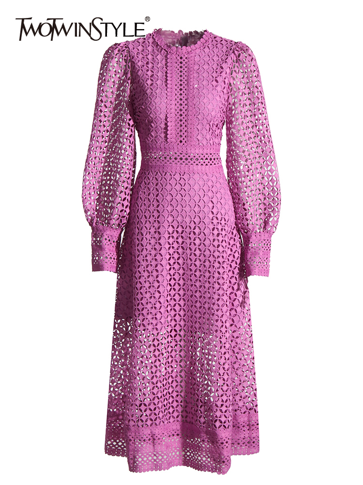 TWOTWINSTYLE Embroidery Cut Ou - مراجعة Linen Dress Wrap وسعره