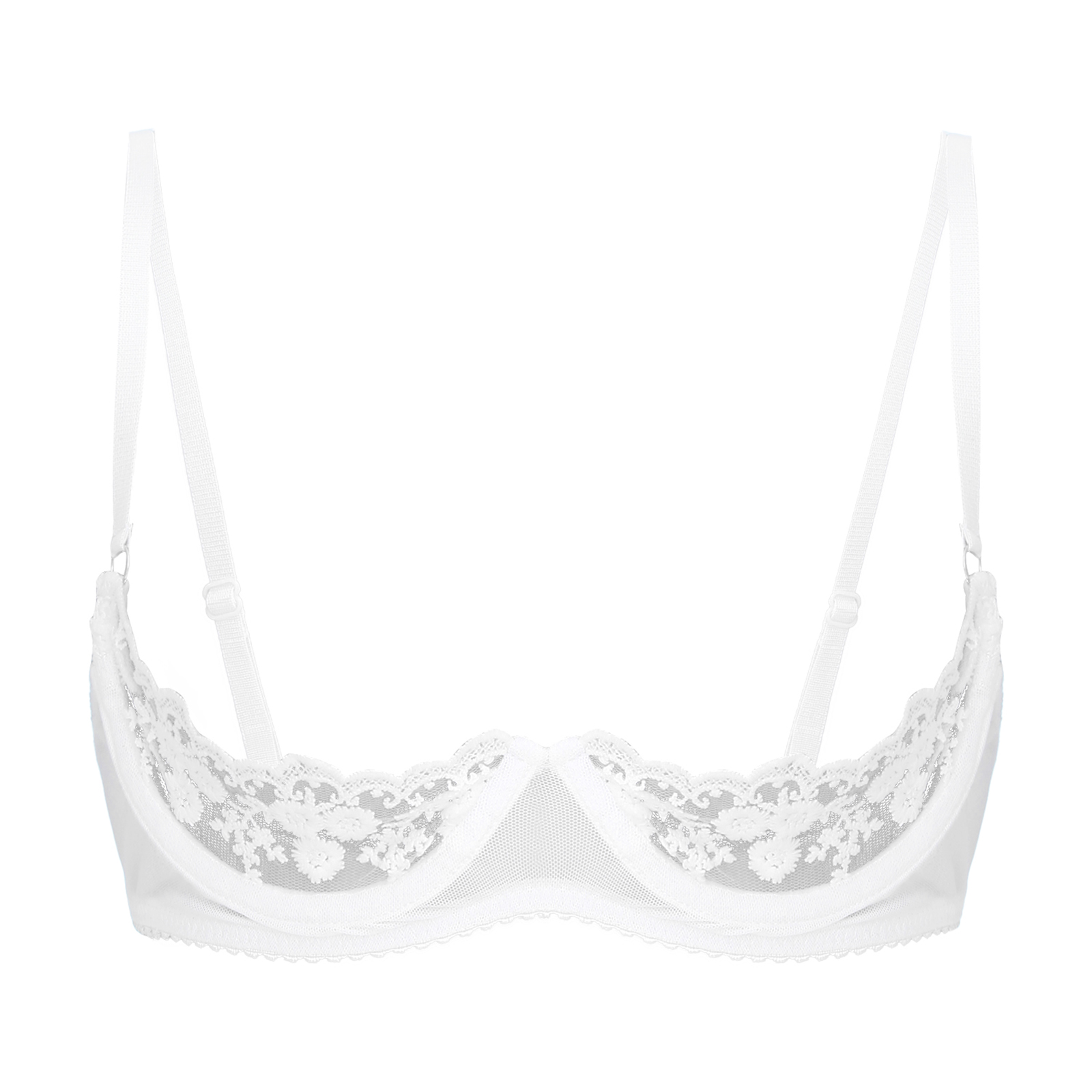 Women's Floral Lace Quarter Cu - مراجعة Bralette Triangle Set وسعره