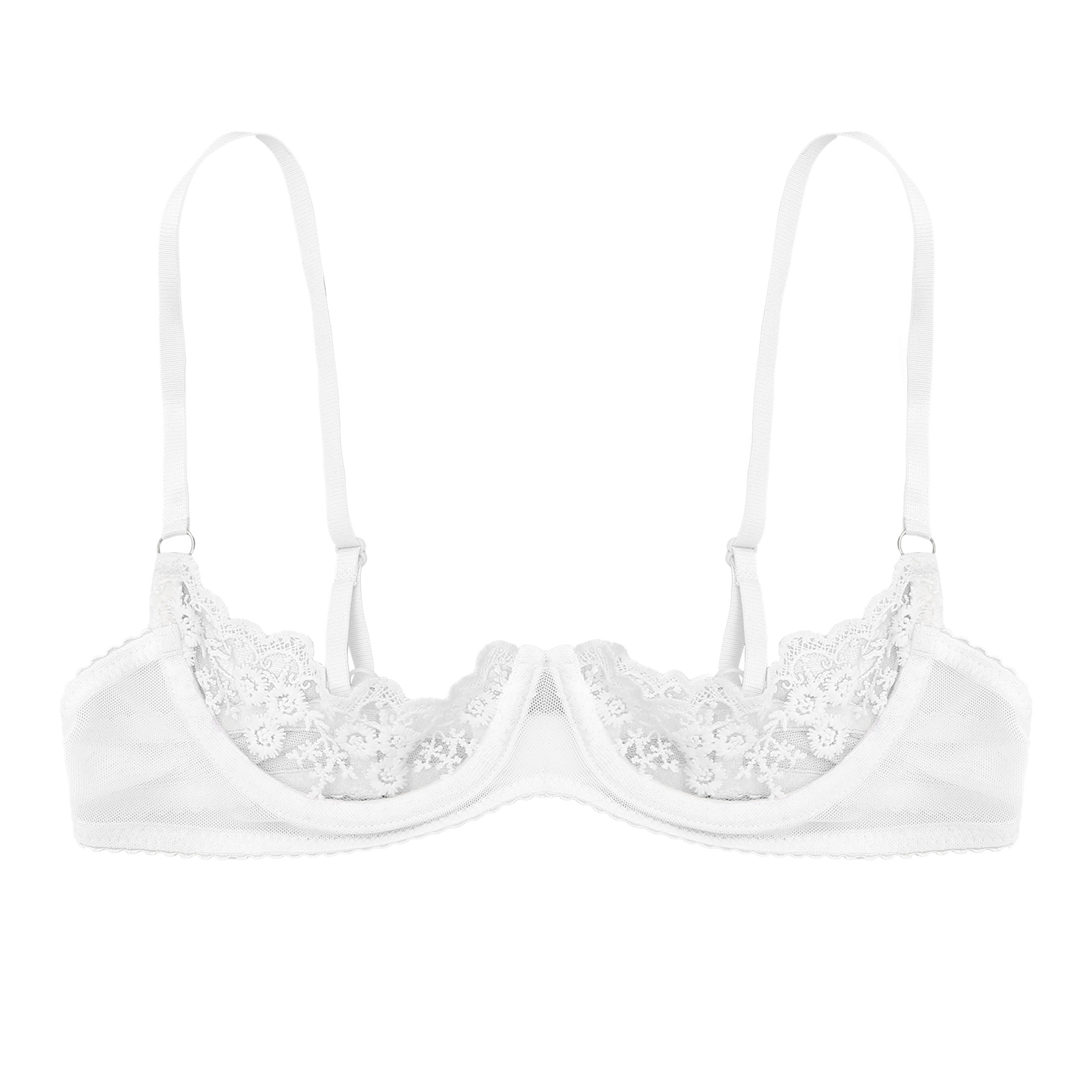 Women's Floral Lace Quarter Cu - مراجعة Bralette Triangle Set وسعره