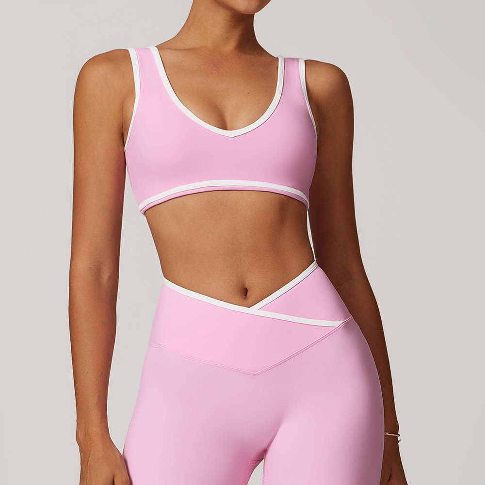 V-Neck Sports Bra Women Top Pu - مراجعة Crop Top Crochet وسعره