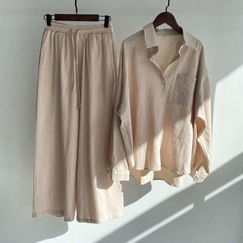 Women Cotton Linen 2 Piece Set - مراجعة Linen Pant Wide وسعره