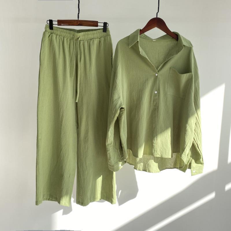 Women Cotton Linen 2 Piece Set - مراجعة Linen Pant Wide وسعره