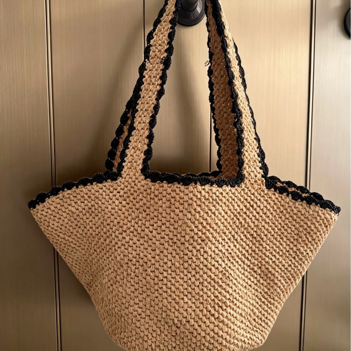 NEW raffia bow crochet handwov - مراجعة Crochet Bag Raffia وسعره