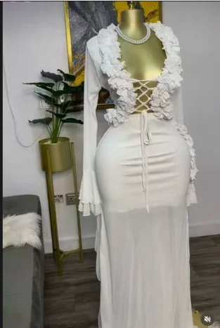 Fashion Women Set Mesh Full Sl - مراجعة Crop Top Crochet وسعره