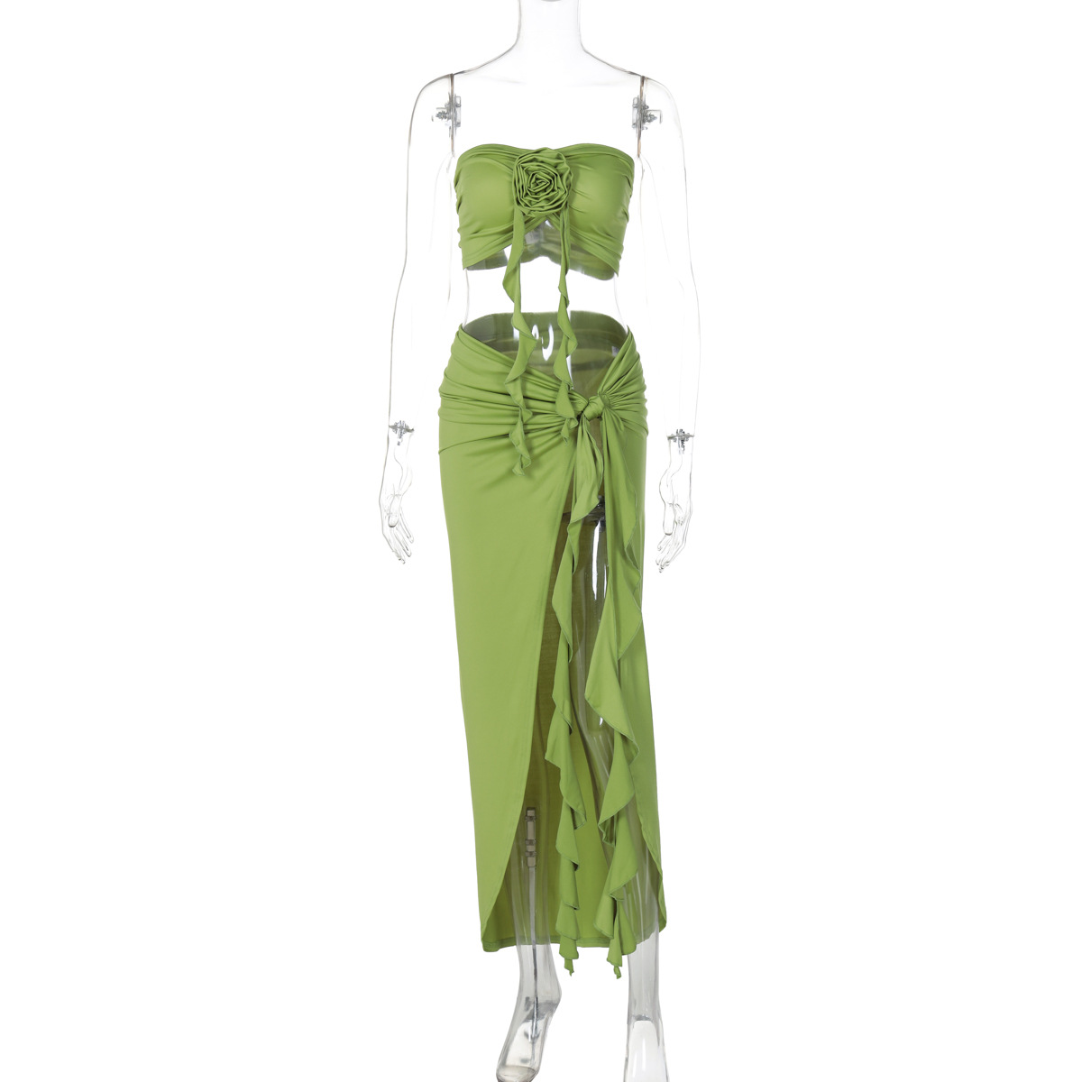 New Women Ruffles Split Midi S - مراجعة Midi Skirt Floral وسعره
