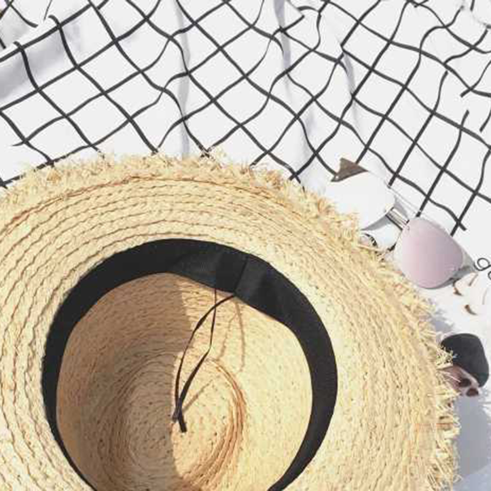 new Wide Brim Raffia Sun Hat f - مراجعة Hat Floppy Wide وسعره