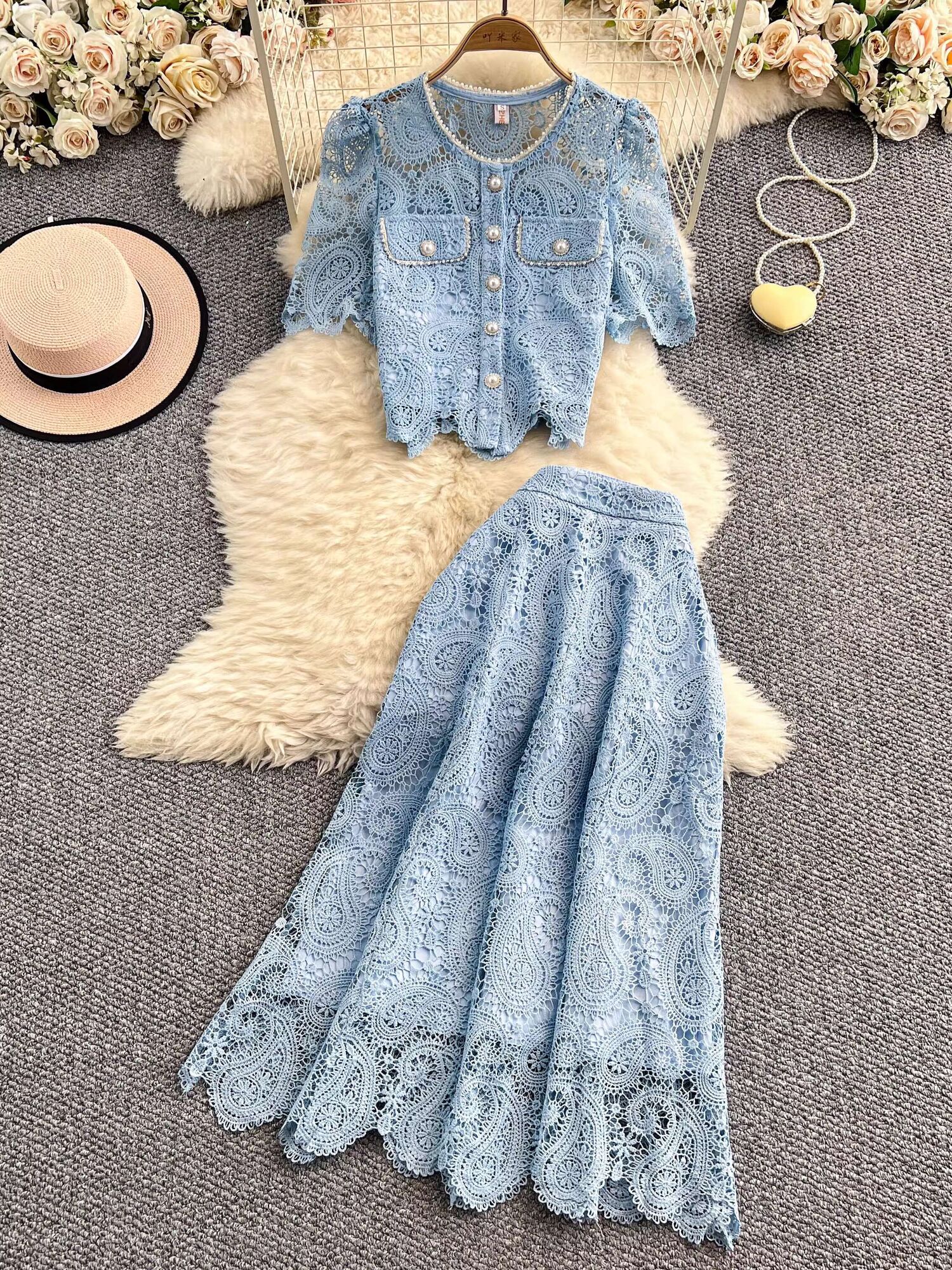 Elegant Pearl Long Dress Suits - مراجعة Midi Skirt Floral وسعره