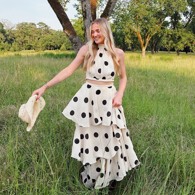 Vintage Polka Dot Matching Set - مراجعة Crop Top Crochet وسعره