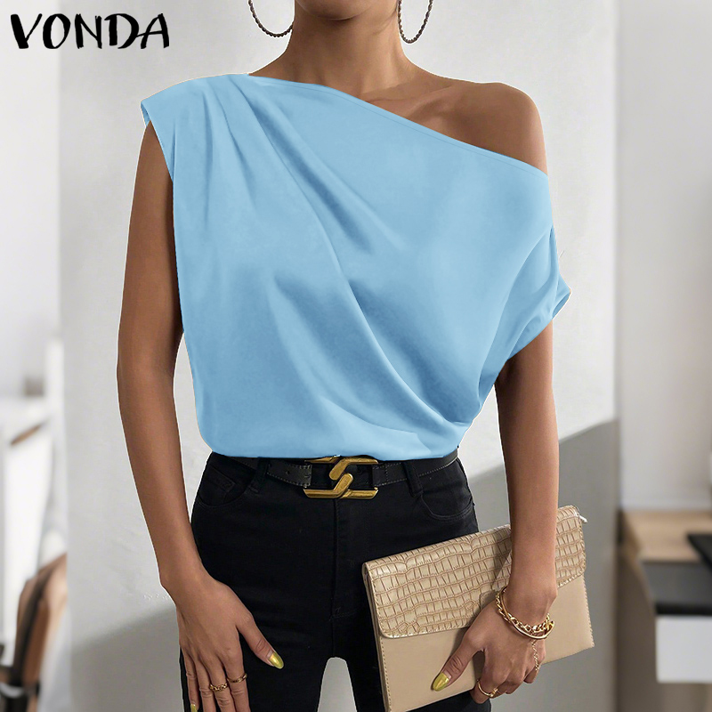 Plus Size 5XL VONDA Women Blou - مراجعة Blouse Off Shoulder وسعره