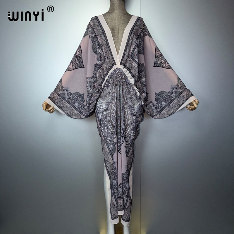 WINYI V-neck Sexy Dress Arabic - مراجعة Cover Up Kaftan وسعره