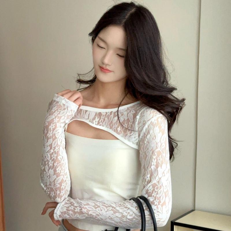 Sexy Hollow Out See Through La - مراجعة Crop Top Crochet وسعره