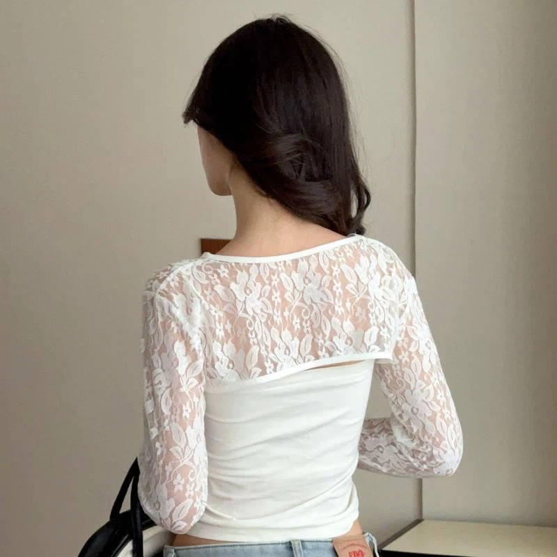 Sexy Hollow Out See Through La - مراجعة Crop Top Crochet وسعره