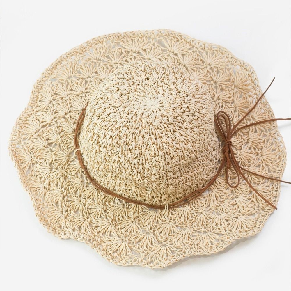 Handwoven Crochet Straw Hat Fo - مراجعة Hat Floppy Wide وسعره