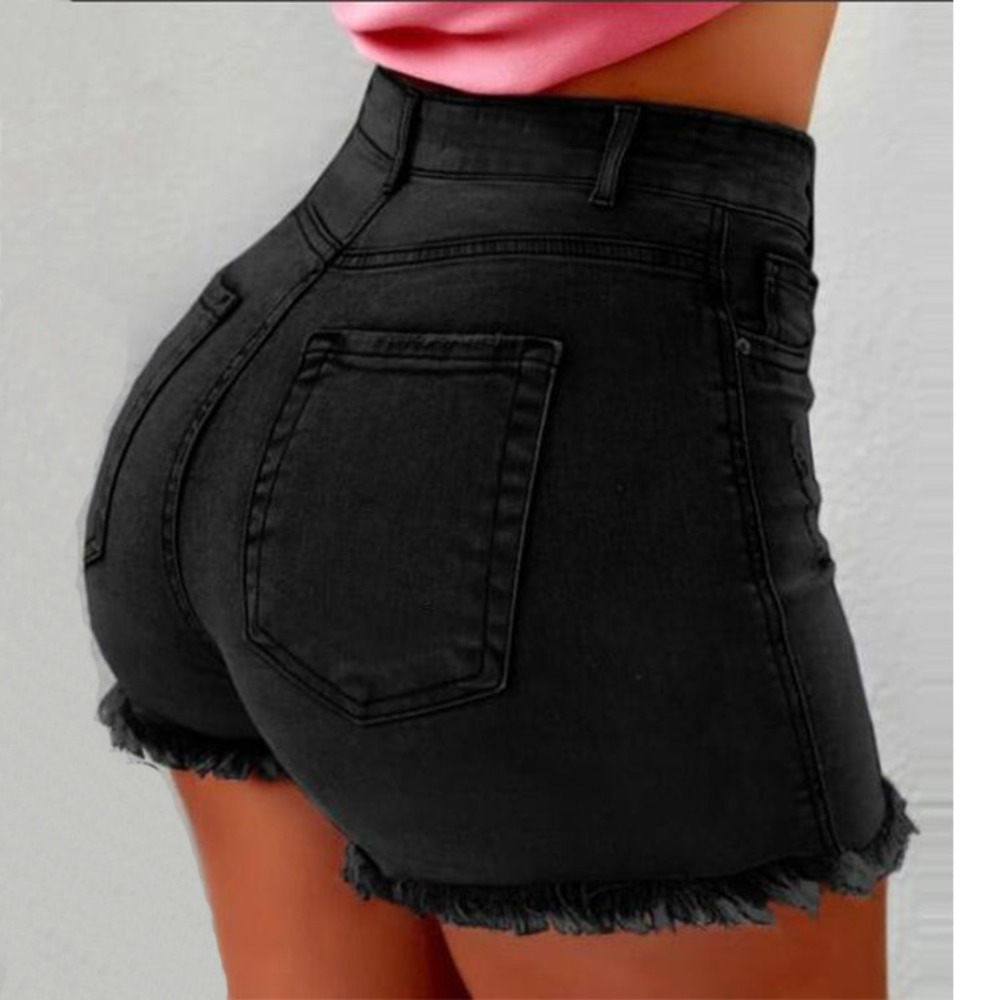 Women's High Waisted Denim Sho - مراجعة Shorts Denim Frayed وسعره