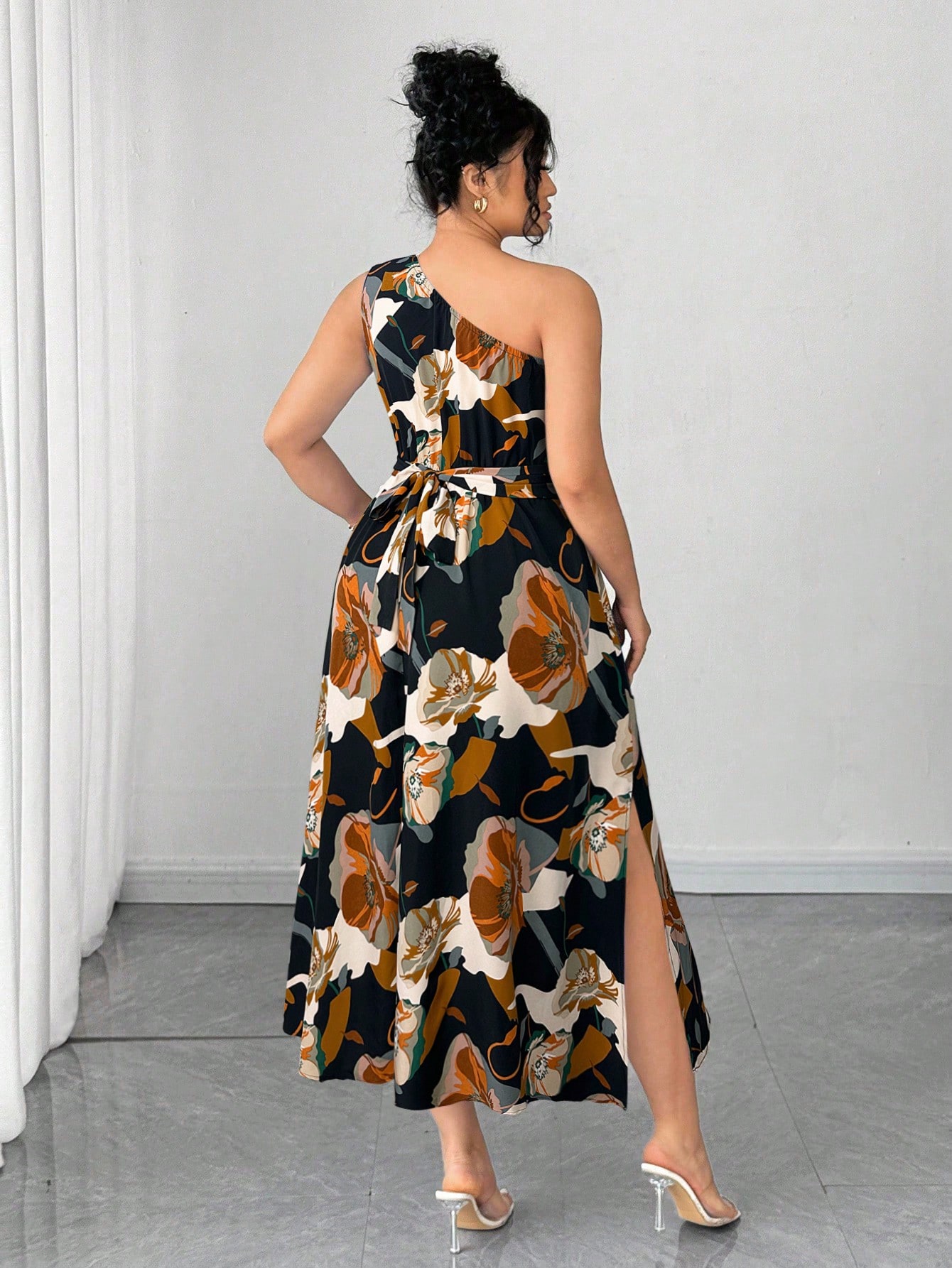 Asymmetrical One-Shoulder Flor - مراجعة Midi Skirt Floral وسعره