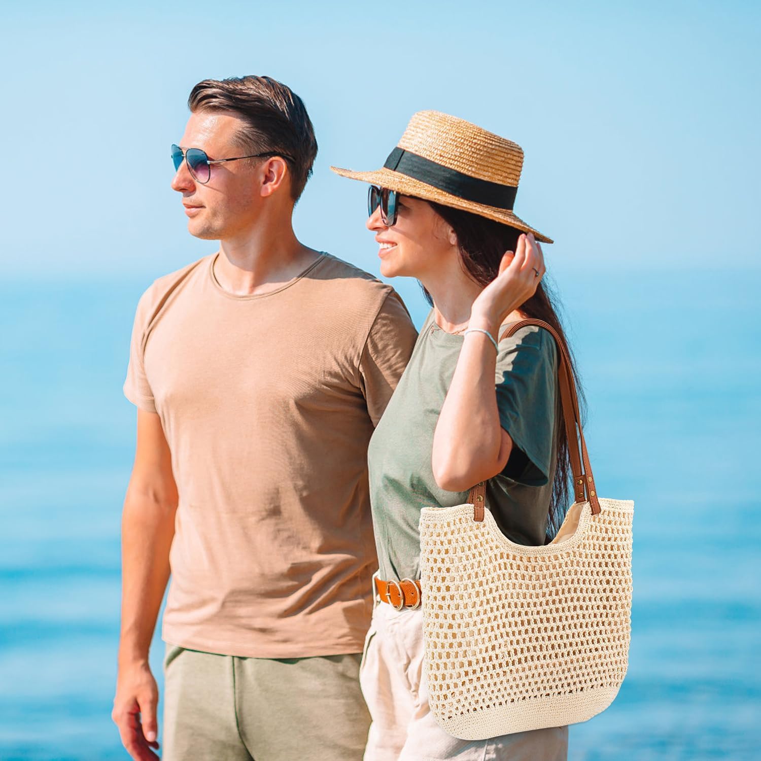 Crochet Beach Bag Purse, Boho  - مراجعة Tote Bag Beach وسعره