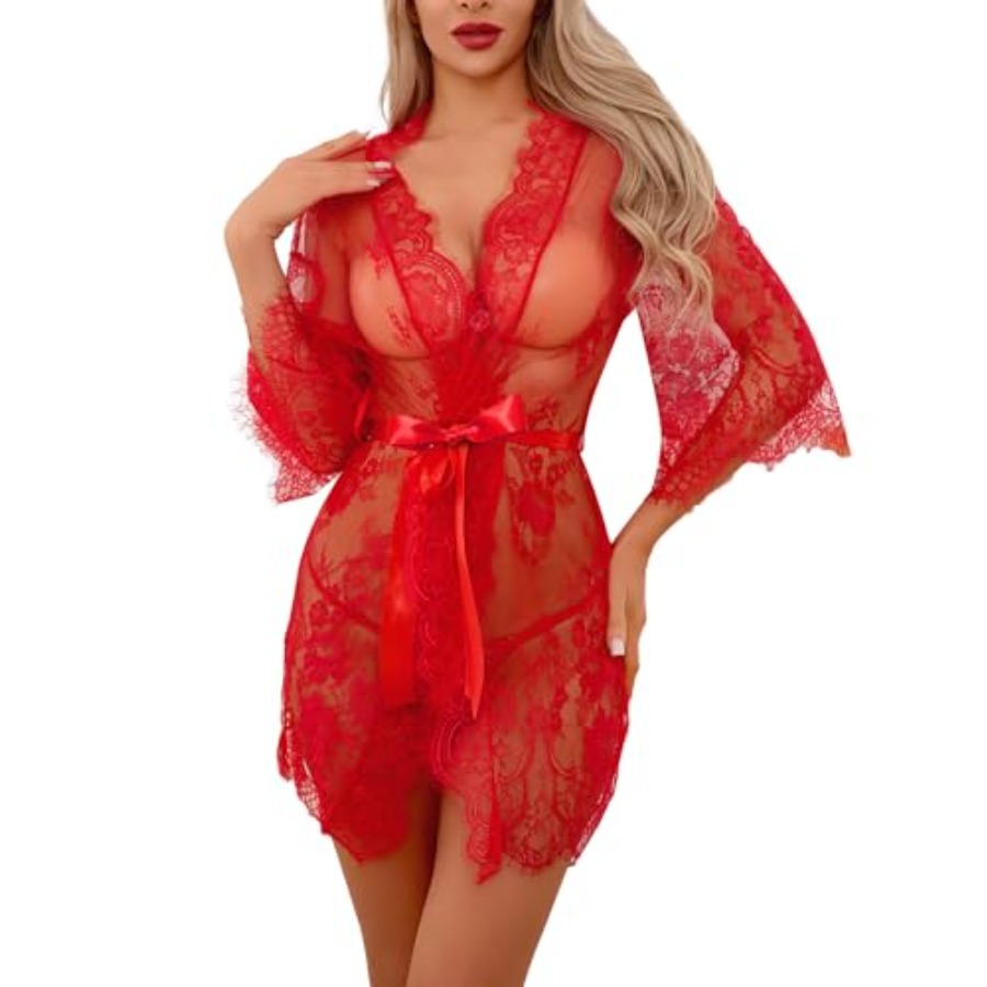 Narcisse Women's Floral Lace K - مراجعة Kimono Sheer Floral وسعره