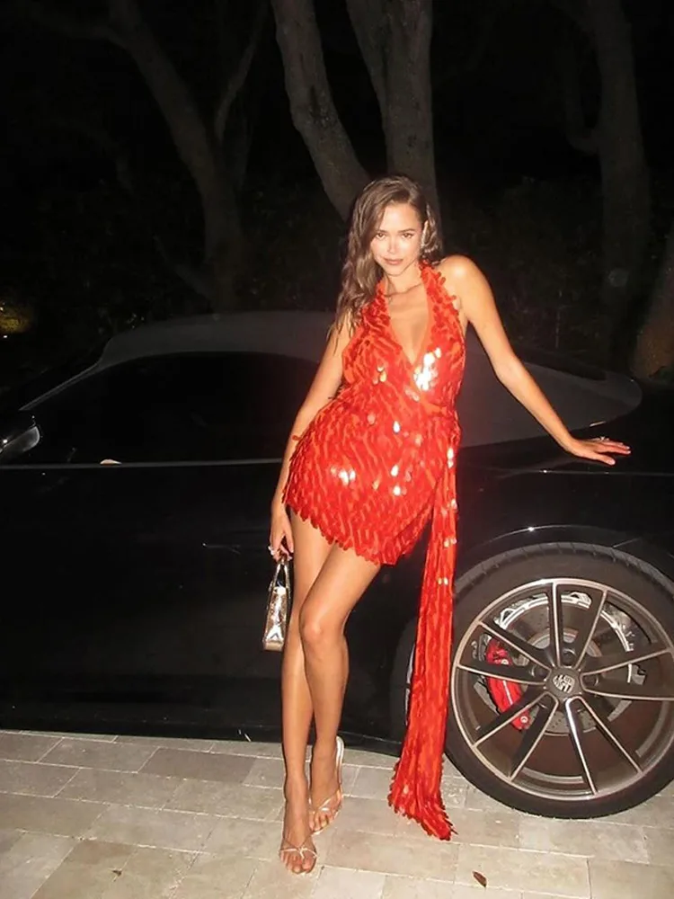 Sexy Sequined Ribbon Short Dre - مراجعة Maxi Dress Halter وسعره