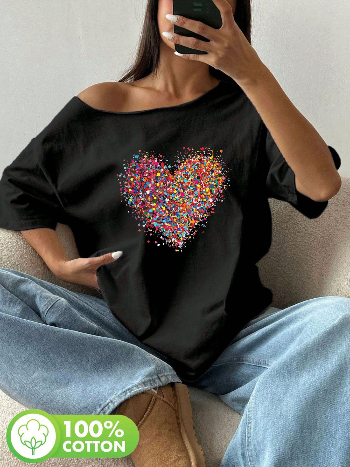 Plus Size 100% Cotton Shoulder - مراجعة Blouse Off Shoulder وسعره