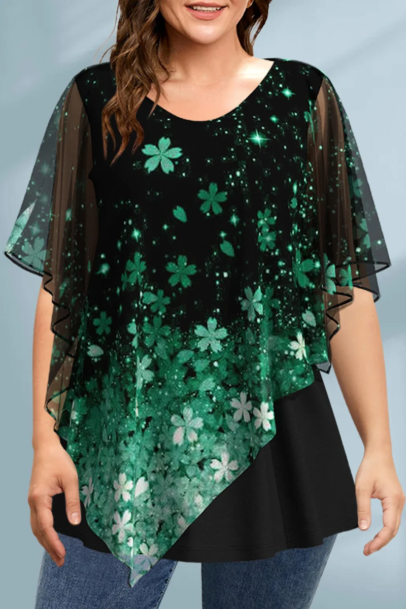 Women's Plus Size Blouse Chiff - مراجعة Romper Floral Print وسعره