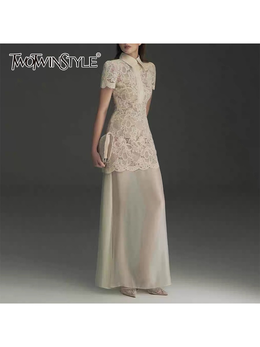 TWOTWINSTYLE Patchwork Lace Dr - مراجعة Linen Dress Wrap وسعره