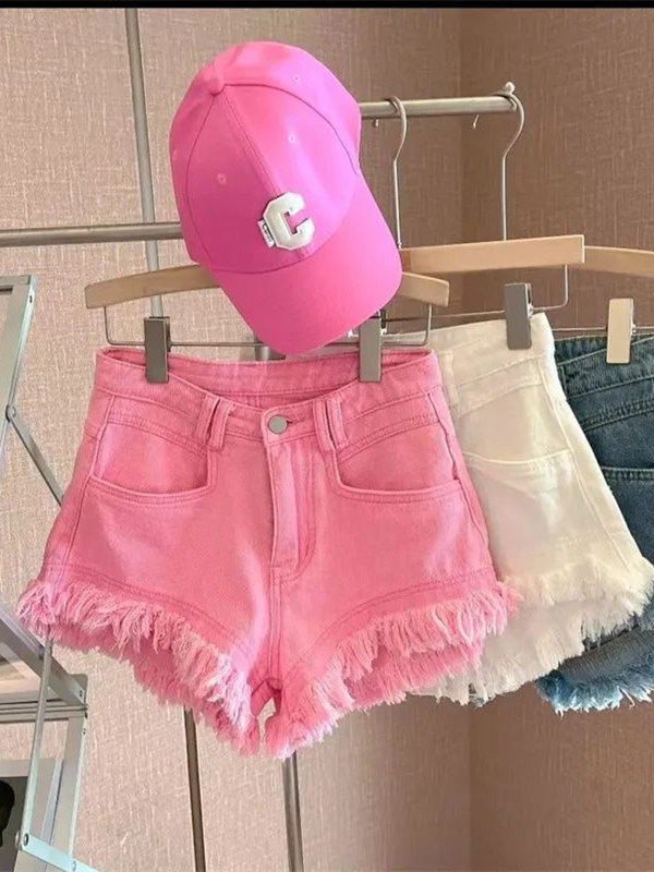 Outlet Korean Style Casual Hon - مراجعة Shorts Denim Frayed وسعره