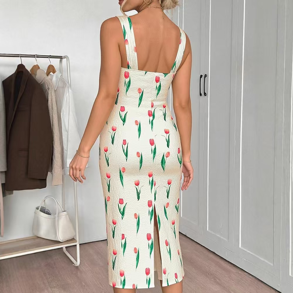 Fashionable Floral Print Crop  - مراجعة Midi Skirt Floral وسعره