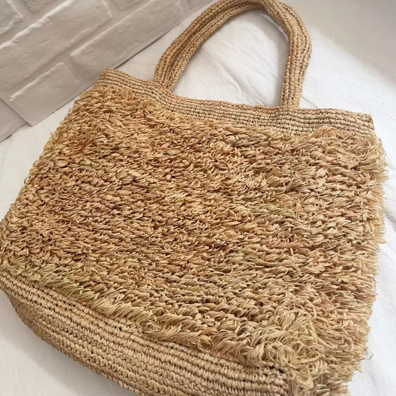 Raffia Hand-crocheted Shoulder - مراجعة Crochet Bag Raffia وسعره