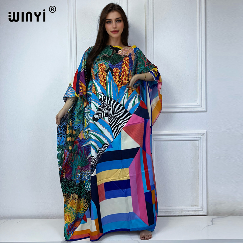 WINYI new high quality Print k - مراجعة Cover Up Kaftan وسعره