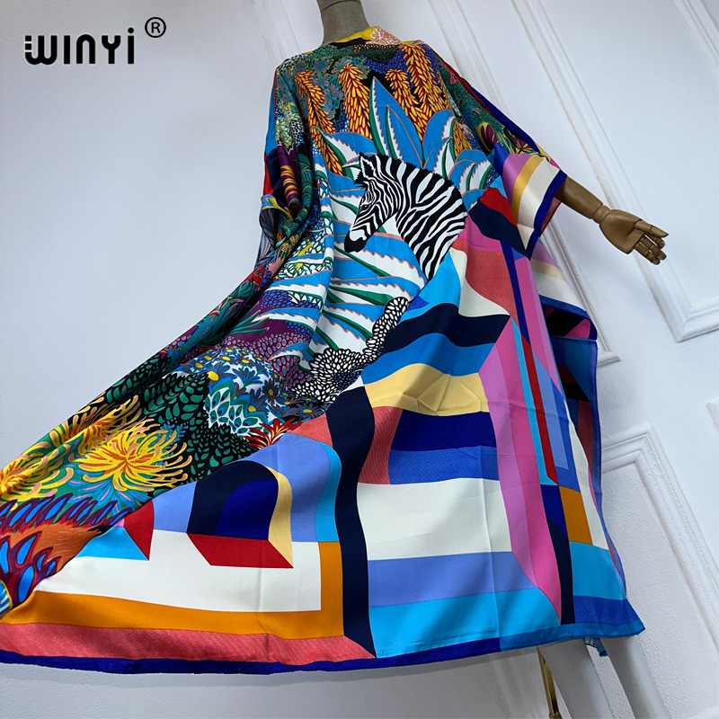 WINYI new high quality Print k - مراجعة Cover Up Kaftan وسعره