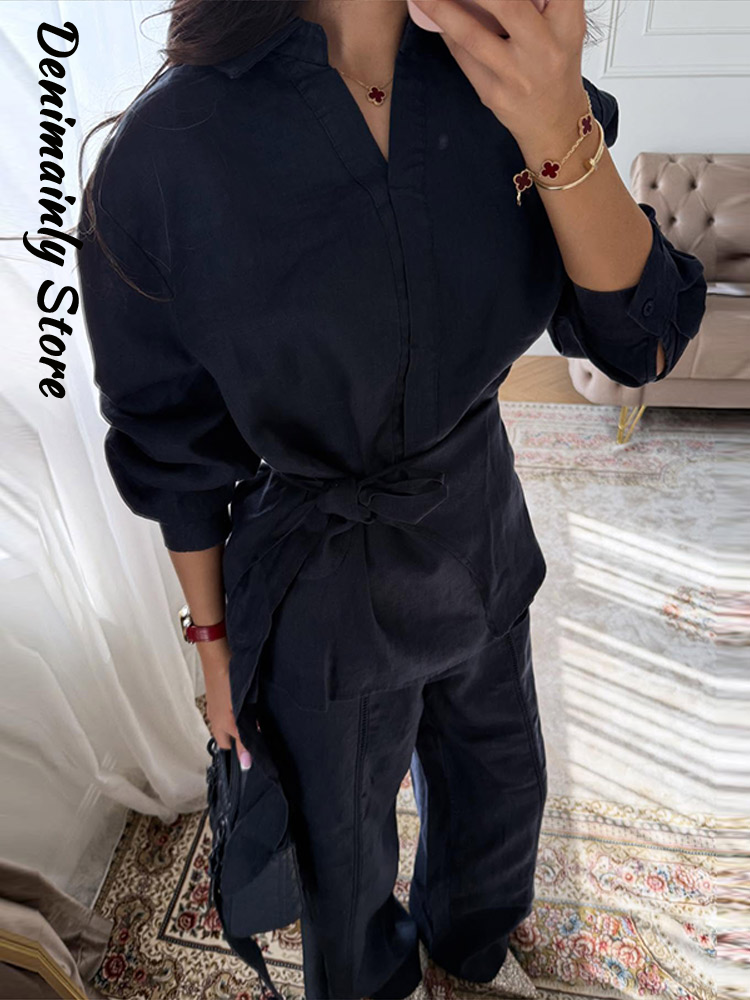 Casual Women's Linen Pants Set - مراجعة Linen Pant Wide وسعره