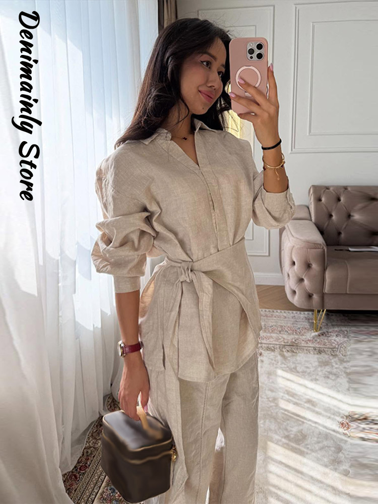 Casual Women's Linen Pants Set - مراجعة Linen Pant Wide وسعره
