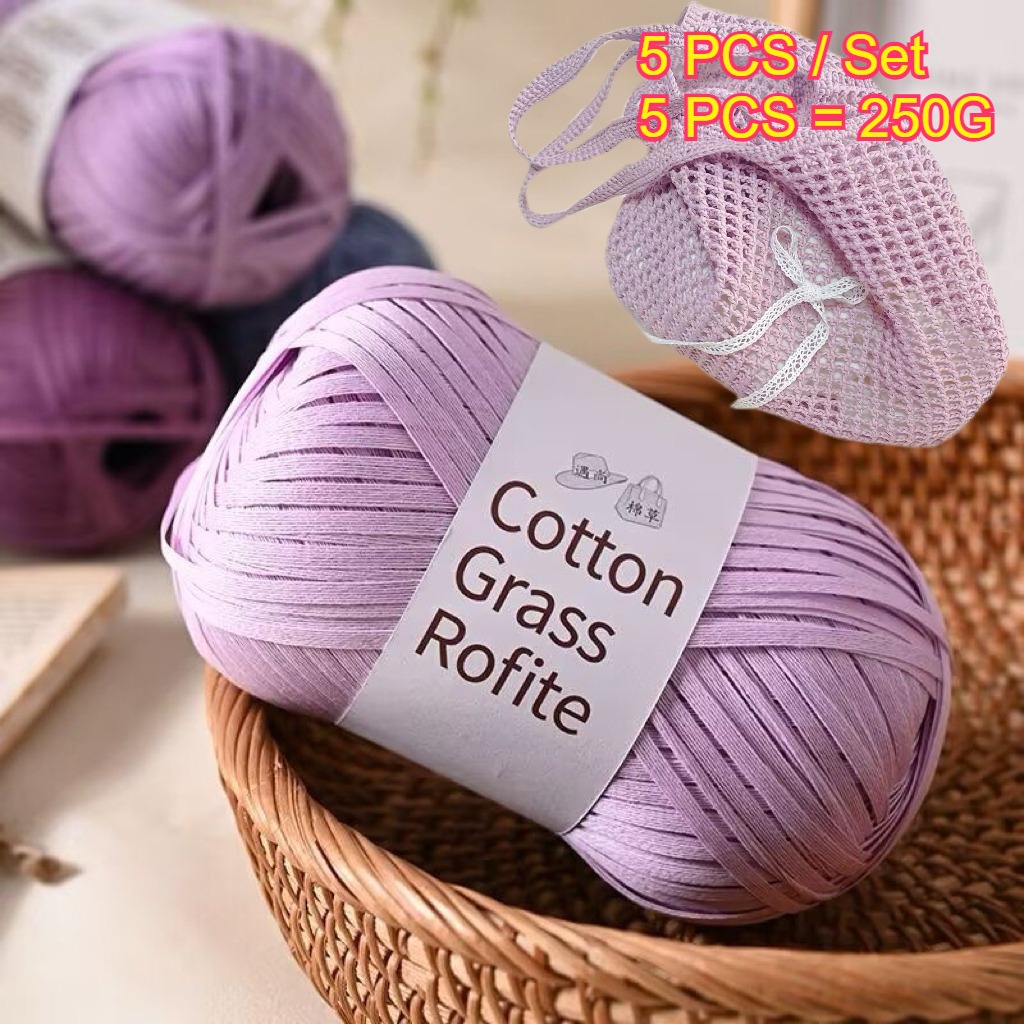 5PCS 250g Raffia Paper Rope Kn - مراجعة Crochet Bag Raffia وسعره