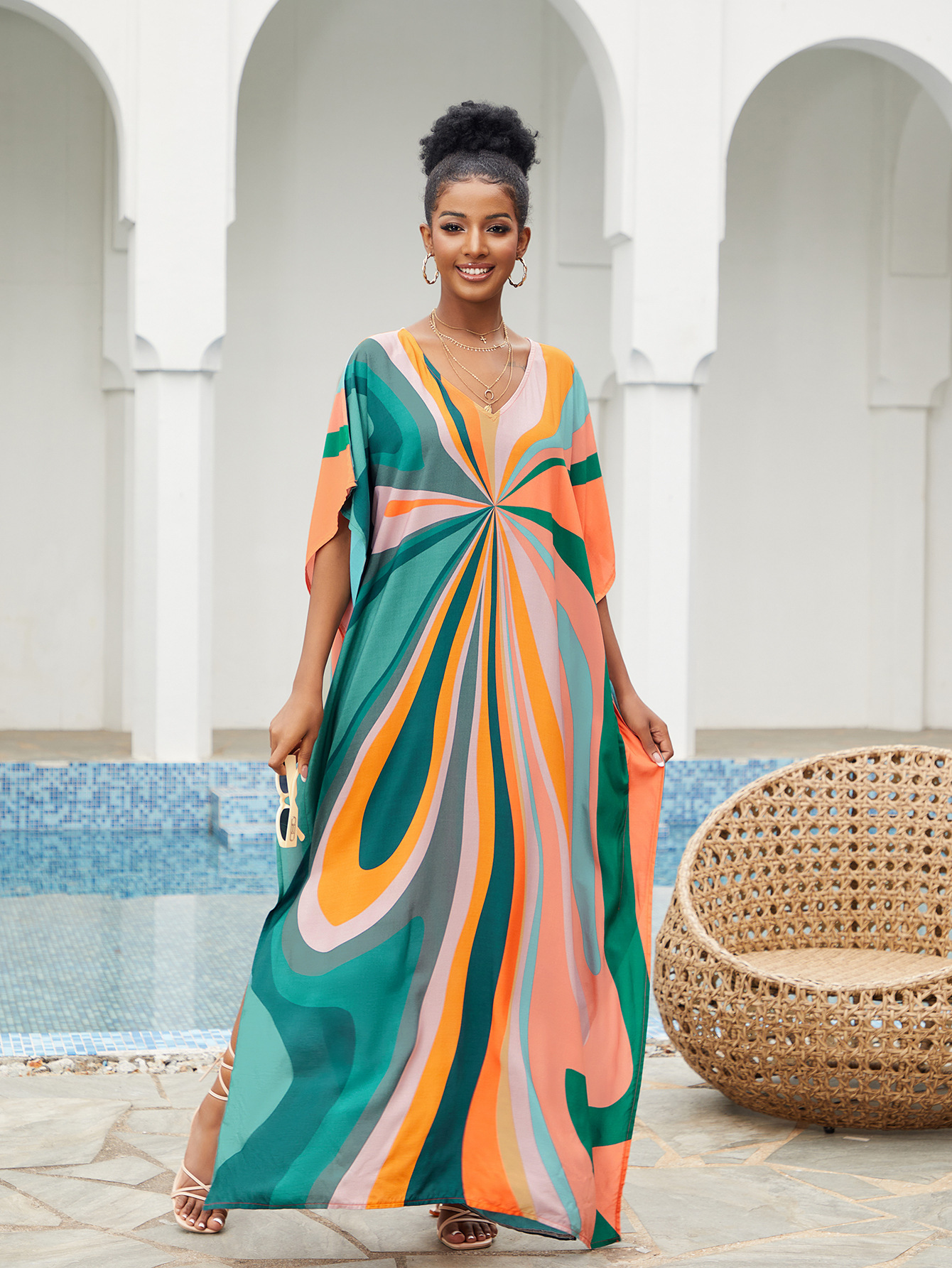 Women Beach Cover Up Loose Kaf - مراجعة Cover Up Kaftan وسعره