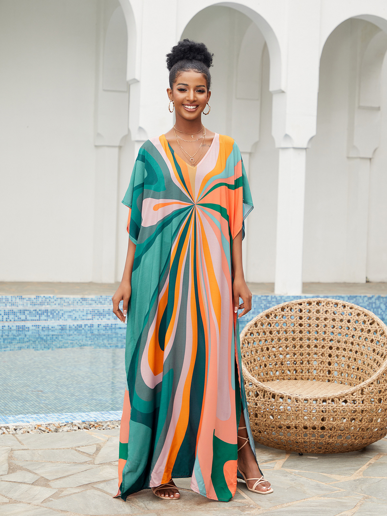 Women Beach Cover Up Loose Kaf - مراجعة Cover Up Kaftan وسعره