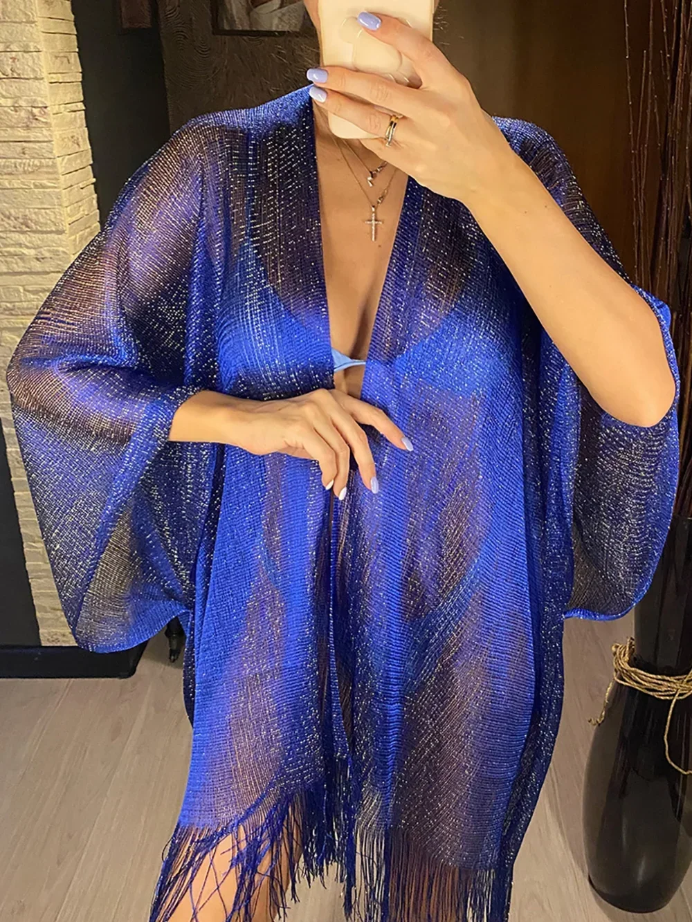 Tassel Gold Bikini Cover Up Se - مراجعة Cover Up Kaftan وسعره