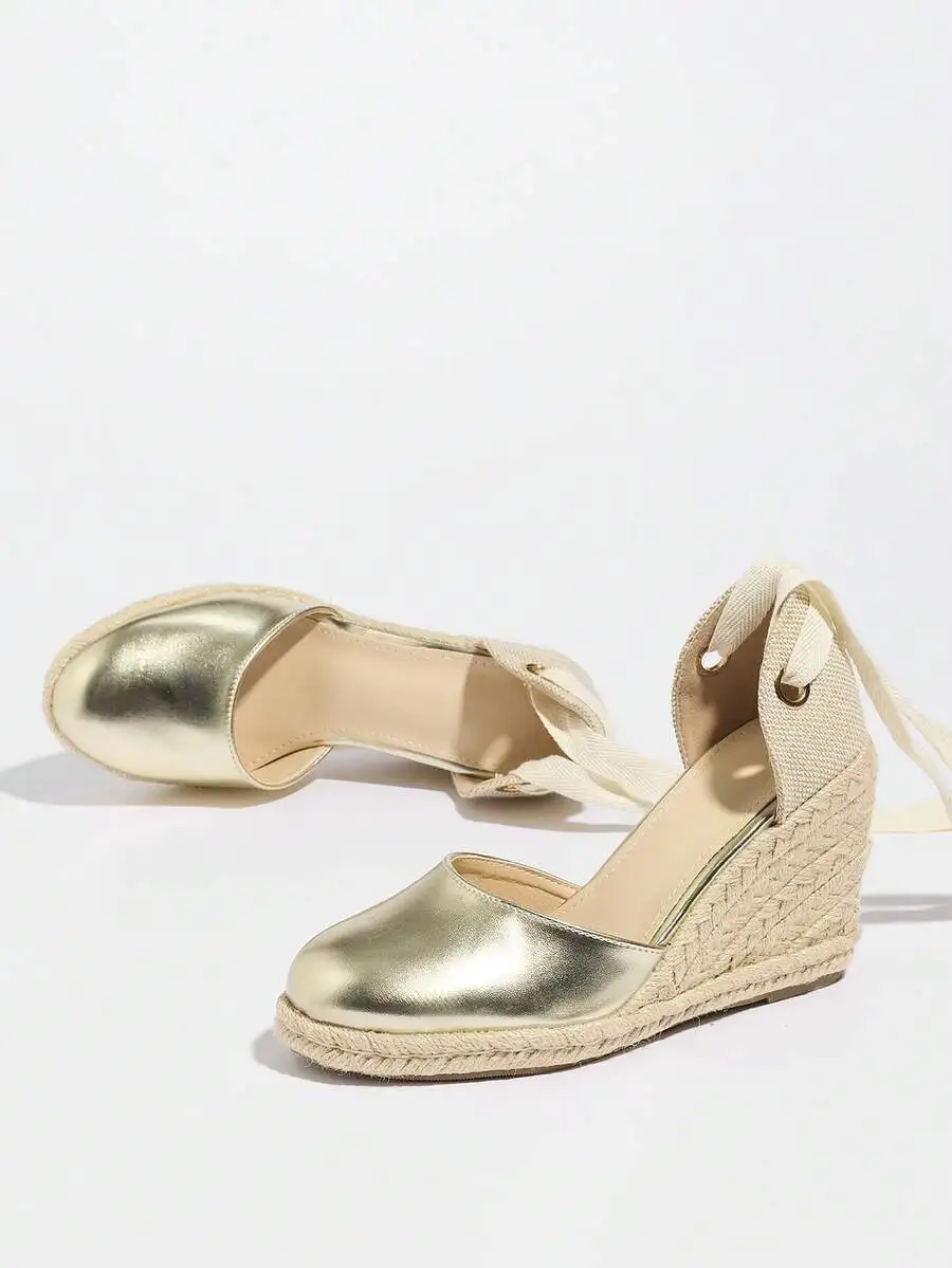 Metallic Cap Toe Espadrille We - مراجعة Wedge Espadrille Women وسعره