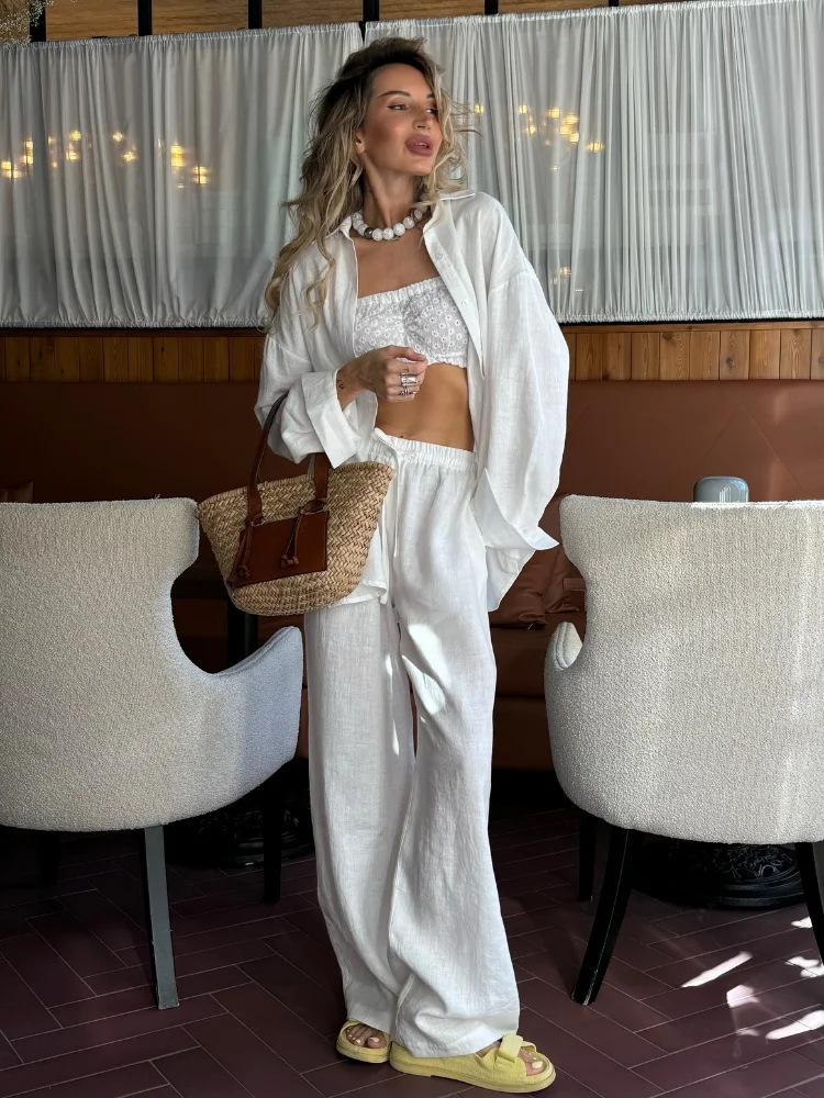 2025 Solid Casual Cotton Linen - مراجعة Linen Pant Wide وسعره